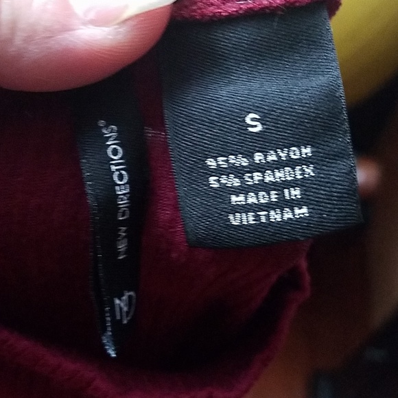 NWOT-NEW DIRECTION BRGNDY RIBBED KNIT SKATER DRESS - Picture 5 of 6